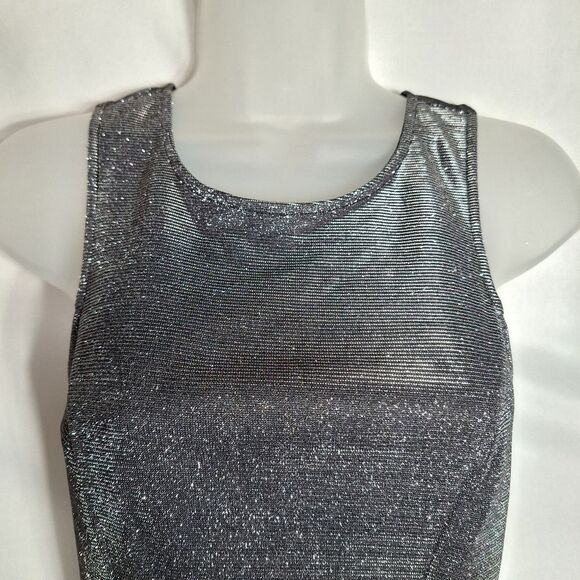 Speechless Womens Glittery Skater Dress Metallic Sleeveless Glam Party Rock XS - Picture 2 of 12